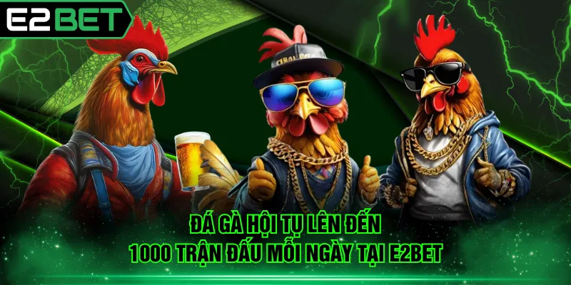 Đá gà hội tụ lên đến 1000 trận đấu mỗi ngày tại E2BET